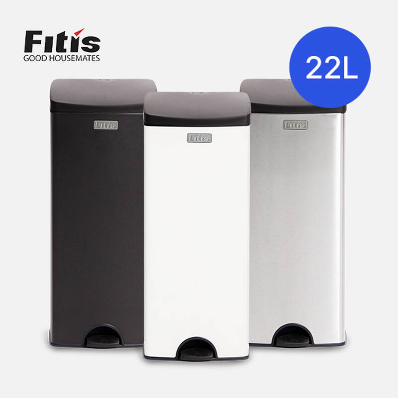 Thùng Rác inox Fitis Premium 22L - Vuông đạp cao - 3 Màu (Inox mờ, Trắng, Đen) - SPL1-901, SPL1-904, SPL1-903 image number null